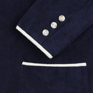 navy women towelling terry cotton blazer 